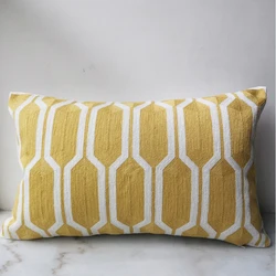 30x50cm Cushion Cove Vintage Yellow Geometric Cotton Embroidery Pillow Case with For Sofa Bed Home Decorative 12