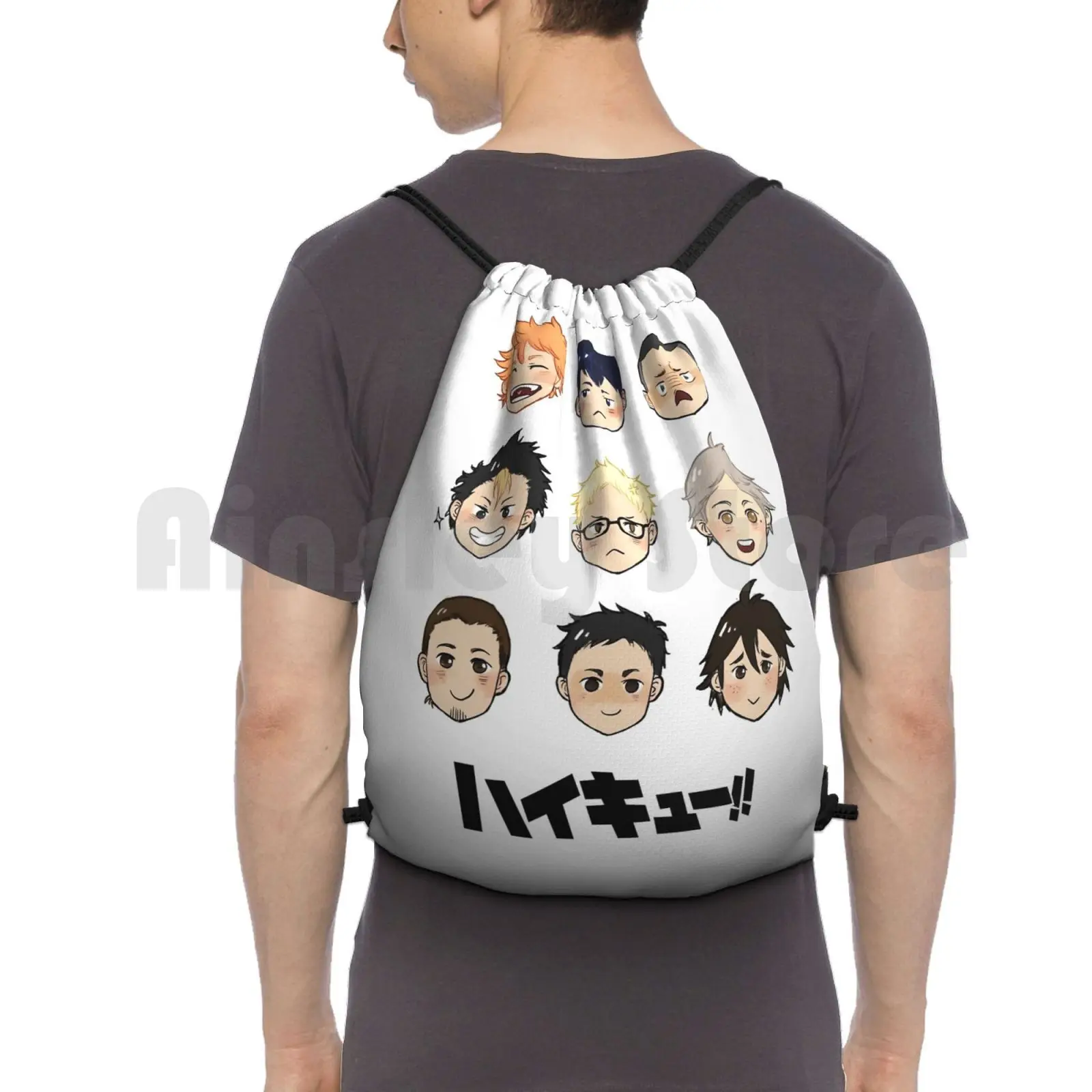 

Backpack Drawstring Bag Riding Climbing Gym Bag Manga Comics Japanese Comics Anime Karasuno Hinata Shouyo