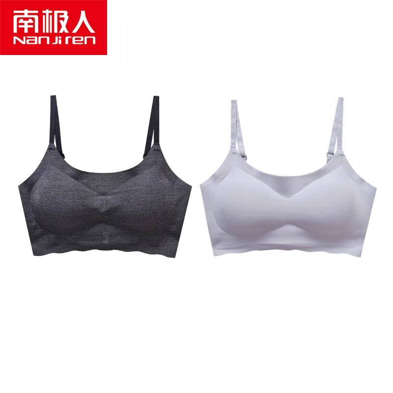 NANJIREN 2pcs Seamless Bras for Women Breathable Push Up Bras Comfortable No Wire Brassiere Sport Underwear Sexy Female lingerie