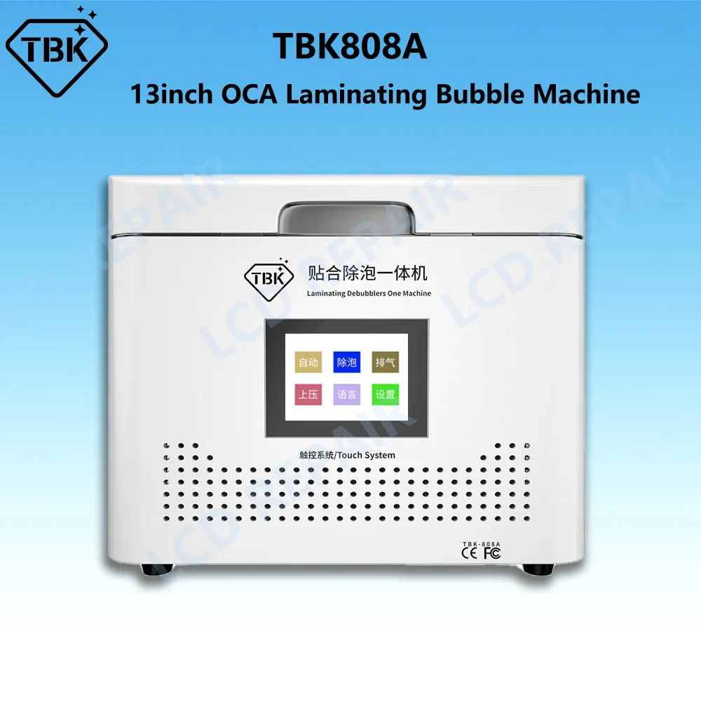 Vacuum OCA Laminator Debubble Machine TBK 808A for iPad Mobile Phone Screen Tablet Flat Front Glass LCD Repair