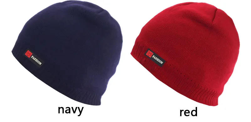 Skullies Beanies Männer Winter Hut Frauen Gestrickte Hüte Für Männer Kappe Winter Beanie Hut Gorro Dicke Warme Brimless Pelz Motorhaube Männer der Kappe – Detail 4