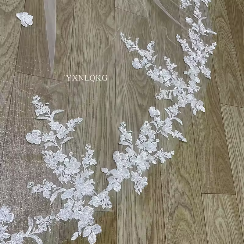 3m Cathedral Wedding Bridal Veil Soft Lace Ivory white Veil with Comb Veu Velo Noiva Wedding accessories 3m 4m 5m Customiz Veil - Image 4