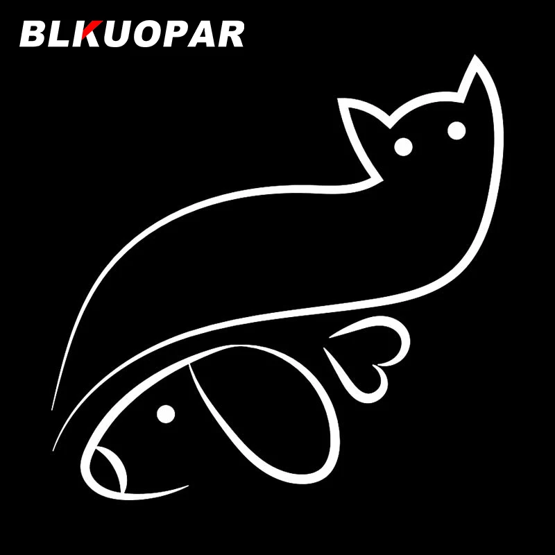 BLKUOPAR Abstract Cat And Dog Love Car Sticker Personality Waterproof Decal Creative Refrigerator Laptop Windshield Decoration