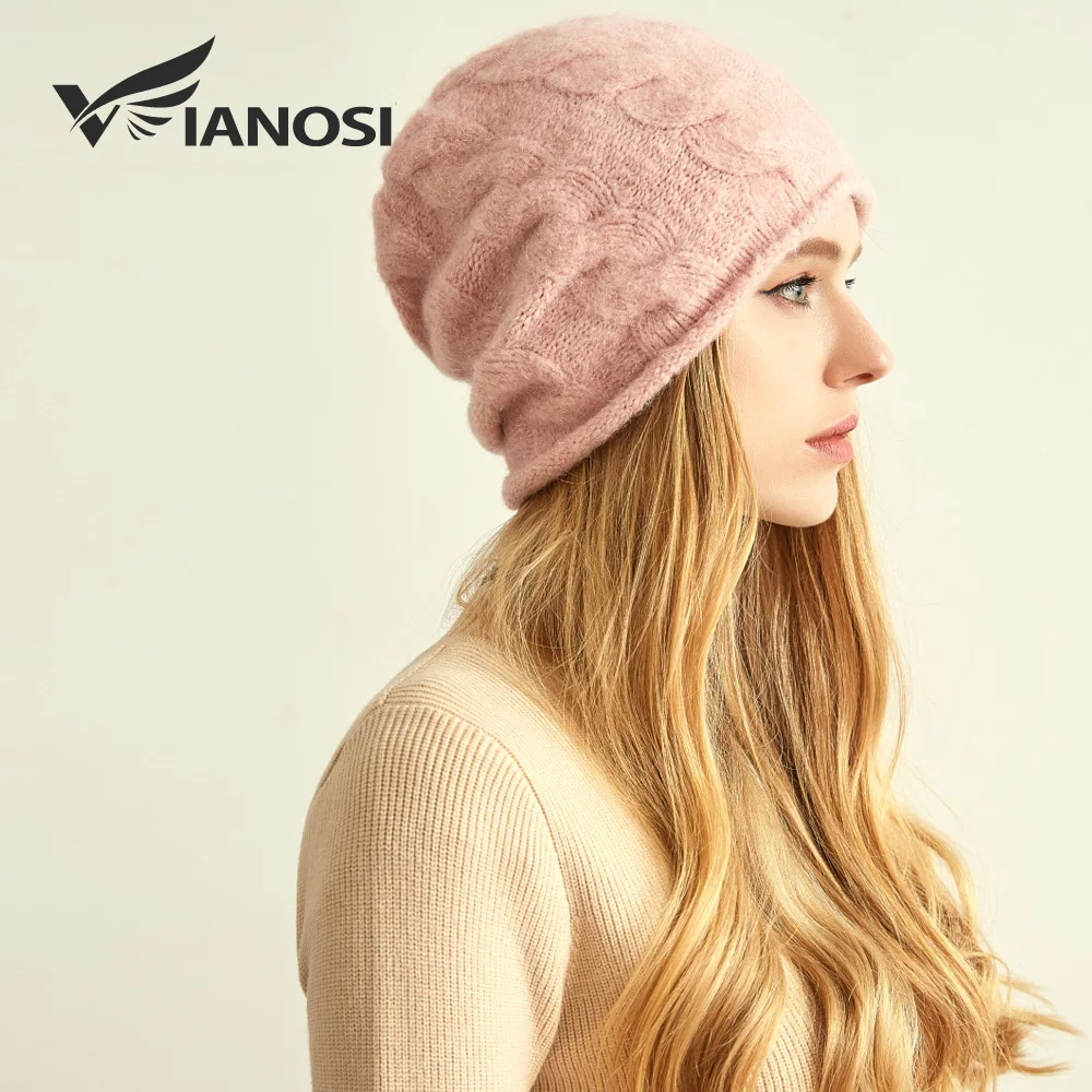 Fashion Women Winter Knitted Skullies Beanies Outdoor Warm Wool Caps Brand Lady Solid Color Hats