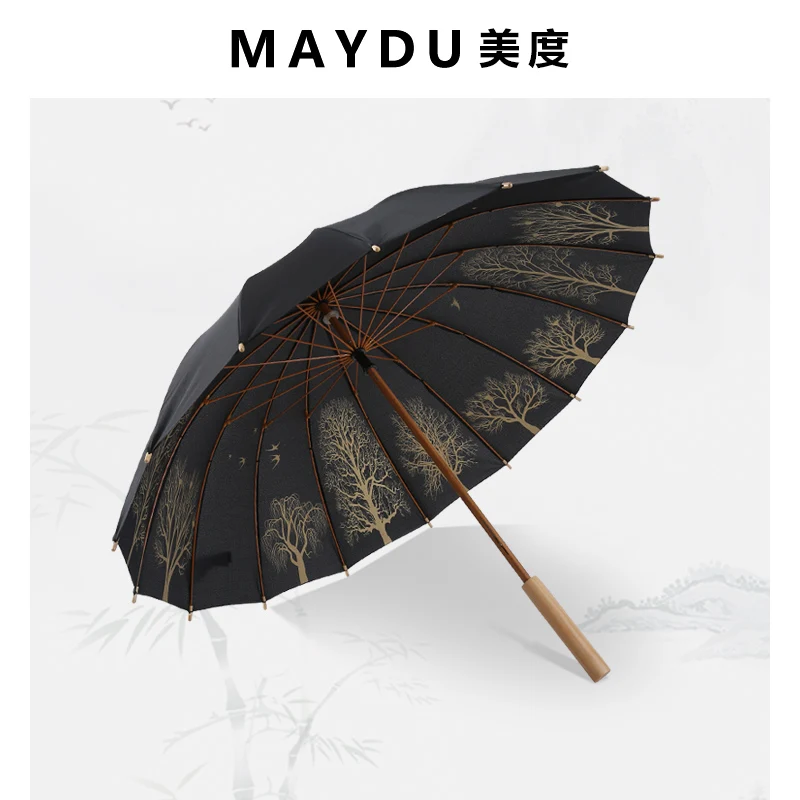 Vintage Creative Umbrella Rain Women Fashion Long Handle Windproof Patio Umbrella Outdoor Kawaii Paraguas Mujer Rain Gear BC50YS