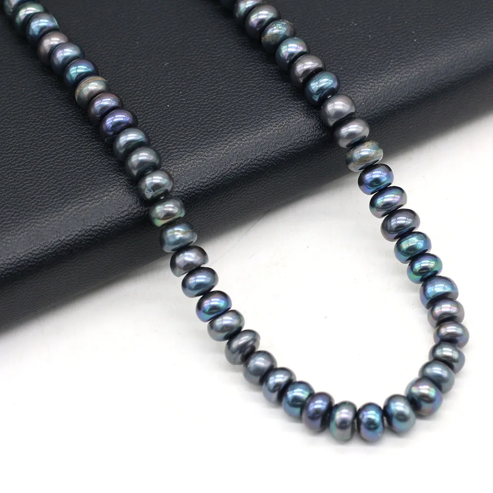 Top Quality Natural Freshwater Pearl Oblate Black Loose Beads For Jewelry Making DIY Charm Bracelet Necklace Earring Accessories