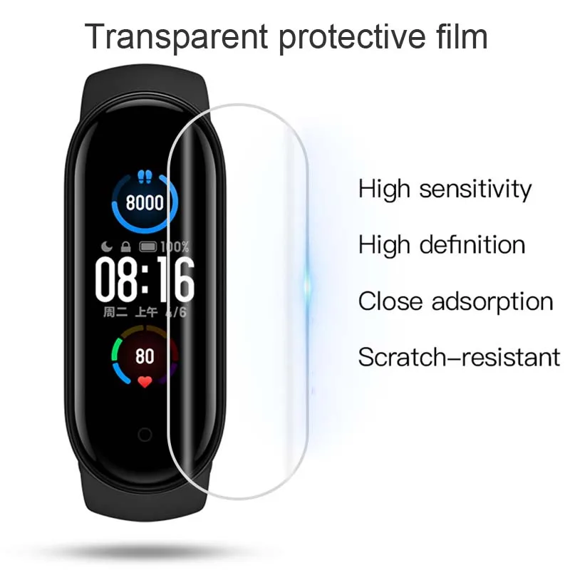 Screen Protector Voor Xiaomi Mi Band 9 8 7 6 5 Armband Beschermende Film Xiaomi Smart Band 9 8 7 6 5 Films