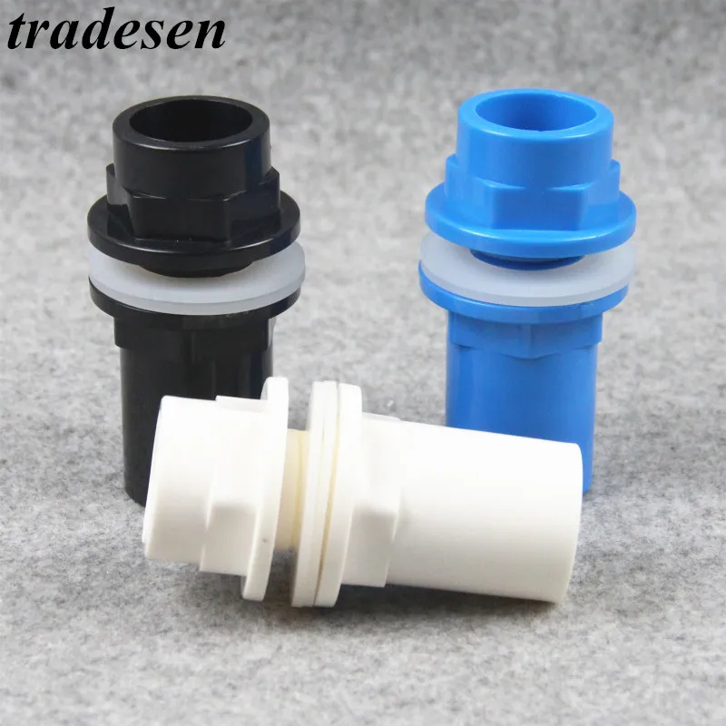 20~50mm Black/Blue/White Aquarium Connector PVC Waterproof Pipe Butt Fish Tank Straight Fitting Joint Fish Tank Tool Accessories