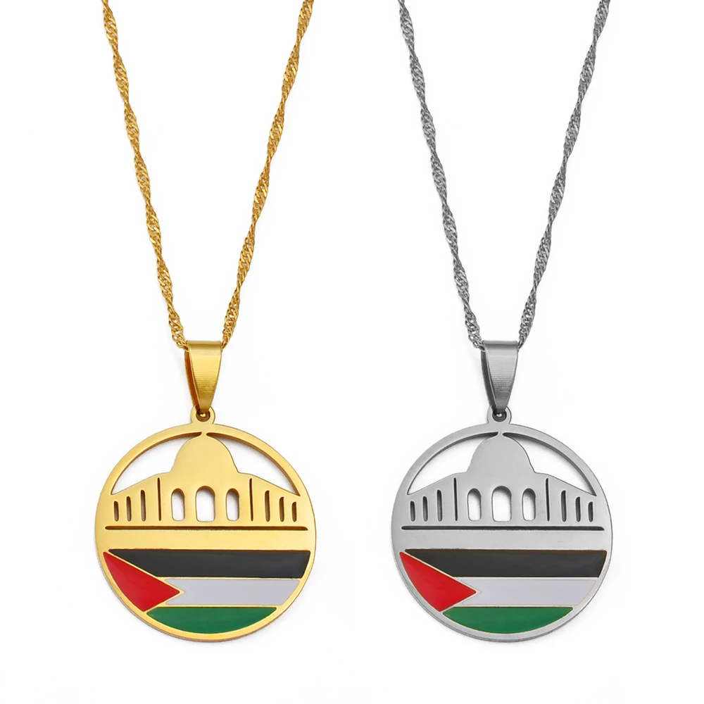 Anniyo Al-Aqsa Mosque and Palestine Pendant Necklaces Jewelry #255621