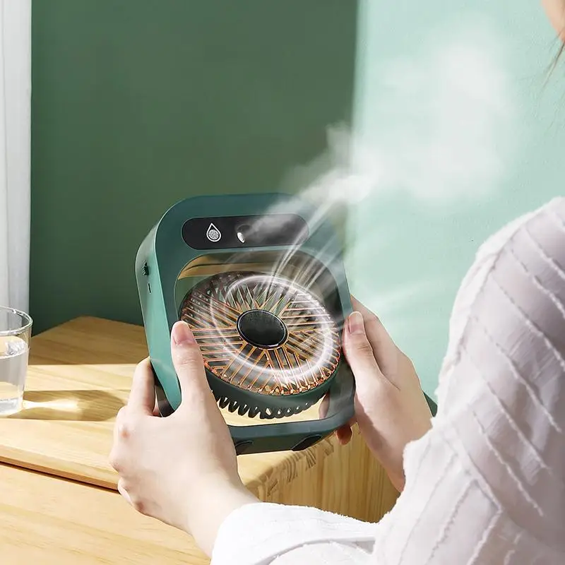 مبرد الهواء مروحة سطح المكتب أوسب مصباح ليد مروحة مكيف الهواء تنقية الترطيب 1200 Mah المحمولة المياه المبردة مروحة تبريد الهواء