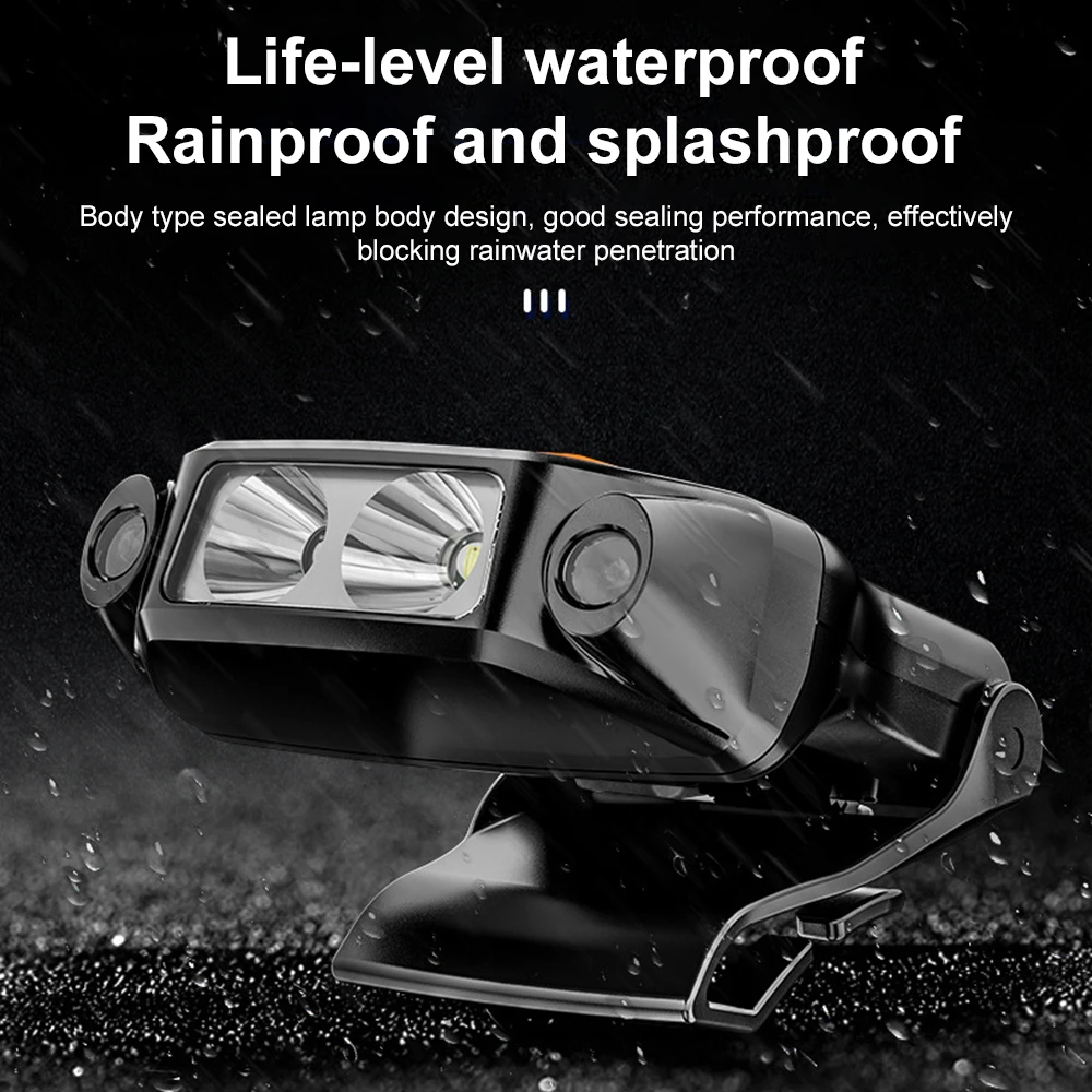 Mini farol ao ar livre clipe tampa luz sensor inteligente à prova dwaterproof água ciclismo noite pesca lanterna cabeça portátil lâmpada ferramenta de iluminação