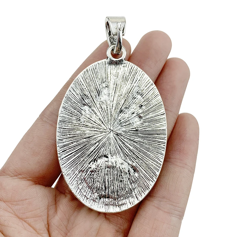 ZXZ 2pcs Tibetan Silver Large Tree With Imitation Stone Oval Shape Charms Pendants for Necklace Jewelry Making AccessoriesA