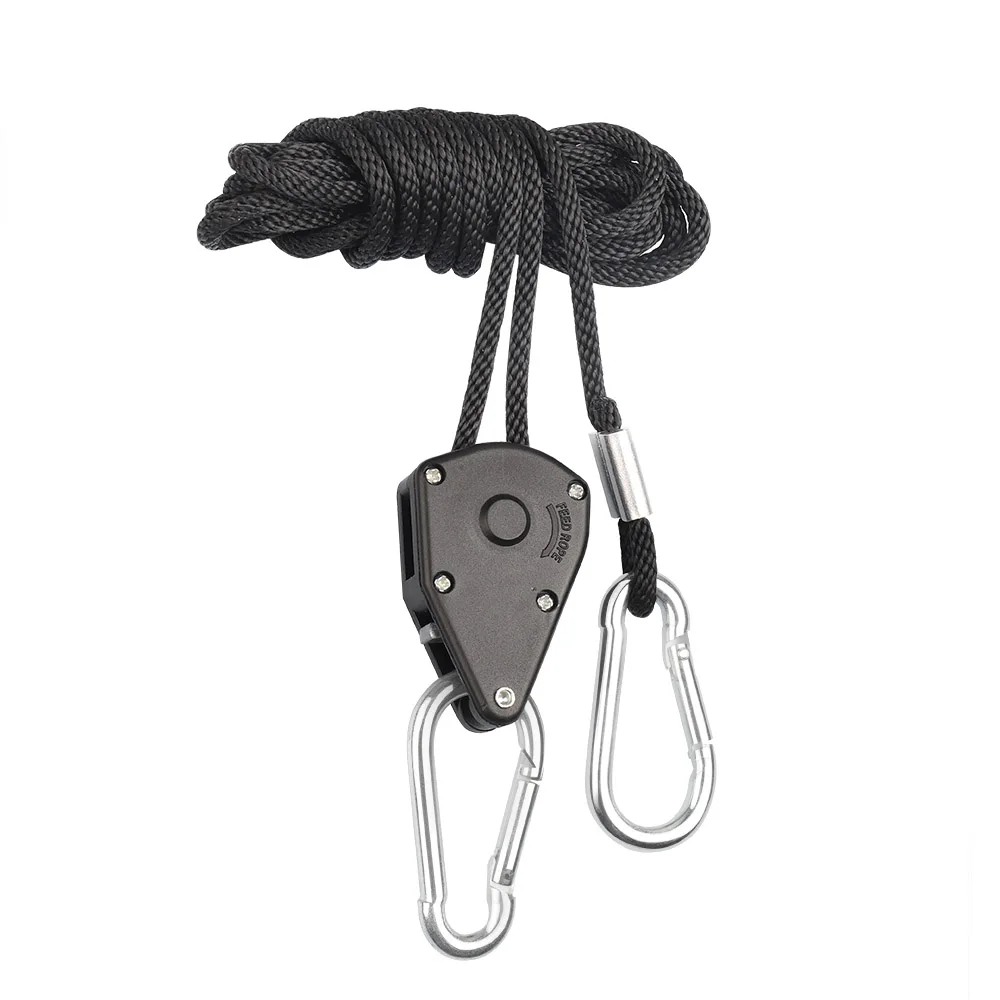 2pcs/4pcs 1/8 Inch Nylon Rope Ratchet Hangers Adjustable Lifters Light Hanging Kit for LED Grow Light Grow Tent Room