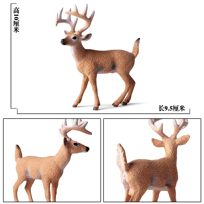 Dziki model zwierzęcia łoś bożonarodzeniowy Whitetail jeleń Sika jeleń lalka renifera figurka kolekcjonerska figurki dla dzieci zabawki Home Decor