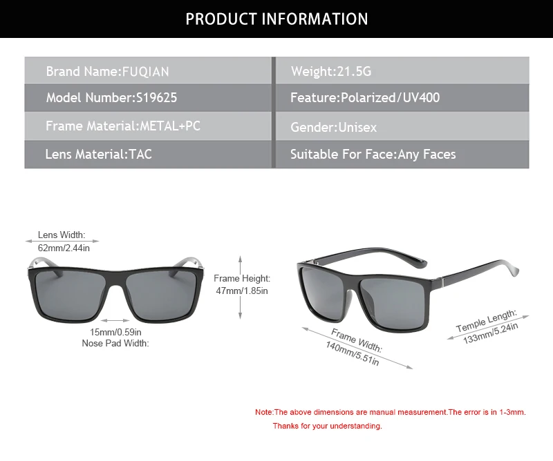 Klassische schwarze quadratische polarisierte Sonnenbrille Männer Mode Spiegel blaue Sonnenbrille Unisex Vintage Anti Blendung Fahr schirme uv400 – Detail 6