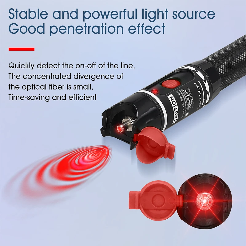 Imagem -04 - Caneta Laser Vermelha 50mw Localizador Visual de Falhas de Fibra Ótica Testador de Cabo de Extensão 50km Faixa Aua H50