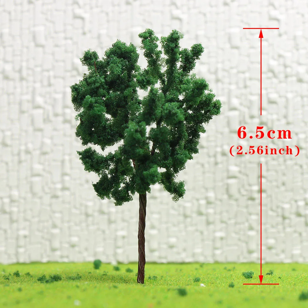 20pcs HO Scale 7cm Deep Green Model Trees Iron Wire Trunk Railroad Diorama Mini Scenery D7040