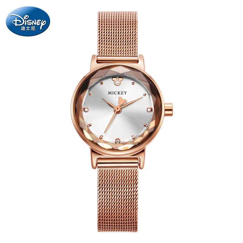 Disney Mickey Mouse Cartoon Luxury Starry Rhinstone For Women Watch New Female Crystal Analog Quartz Wristwatch Lady Dress Clock