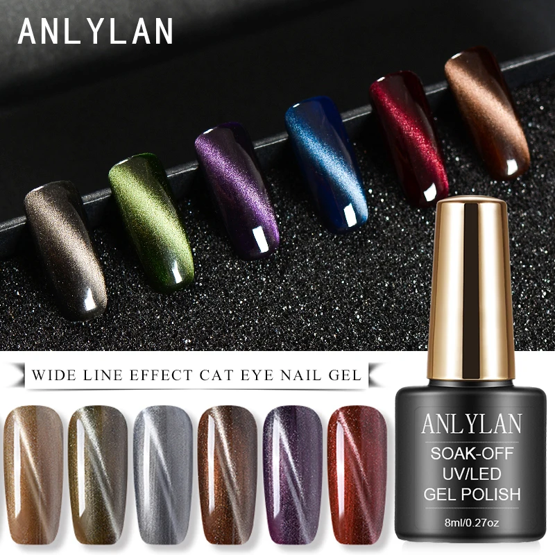 ANLYLAN 3D Chameleon Cat Eyes UV Gel Polish Soak Off Magnetic Nail Varnish Nail Art Semi Permanent Led UV Gel DIY Nail Gel Paint