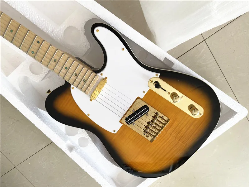 High quality heritage classic sunset color electric guitar gold accessories maple xylophone neck double gauge pickup