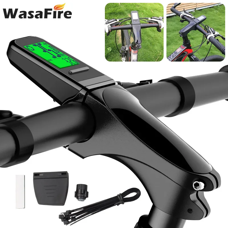 Wireless Bicycle Computer with Bike Stem Luminous MTB Handlebar Speedometer LCD Screen Road Bike Stopwatch Cycling Odometer