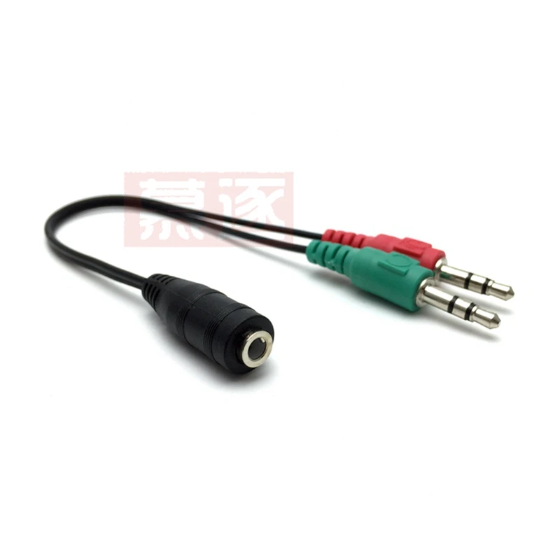 3,5mm stereo-audio-y-splitter 2-bus 1-männlichen/1-männlich 2-bus kabel adapter mit separaten kopfhörer/mikrofon stecker