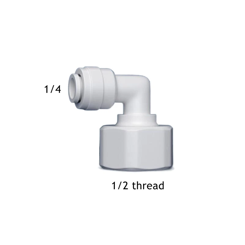 Codo de 10 piezas RO de ajuste de agua, rosca macho hembra de 90 grados, 1/4, 3/8 POM, manguera de PE, Conector de filtro, piezas de ósmosis inversa