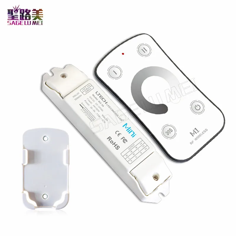 

DC12-24V Led Dimmer RF Wireless Controller Remote With CV Constant Voltage Receiver Light Dimming for single color tape