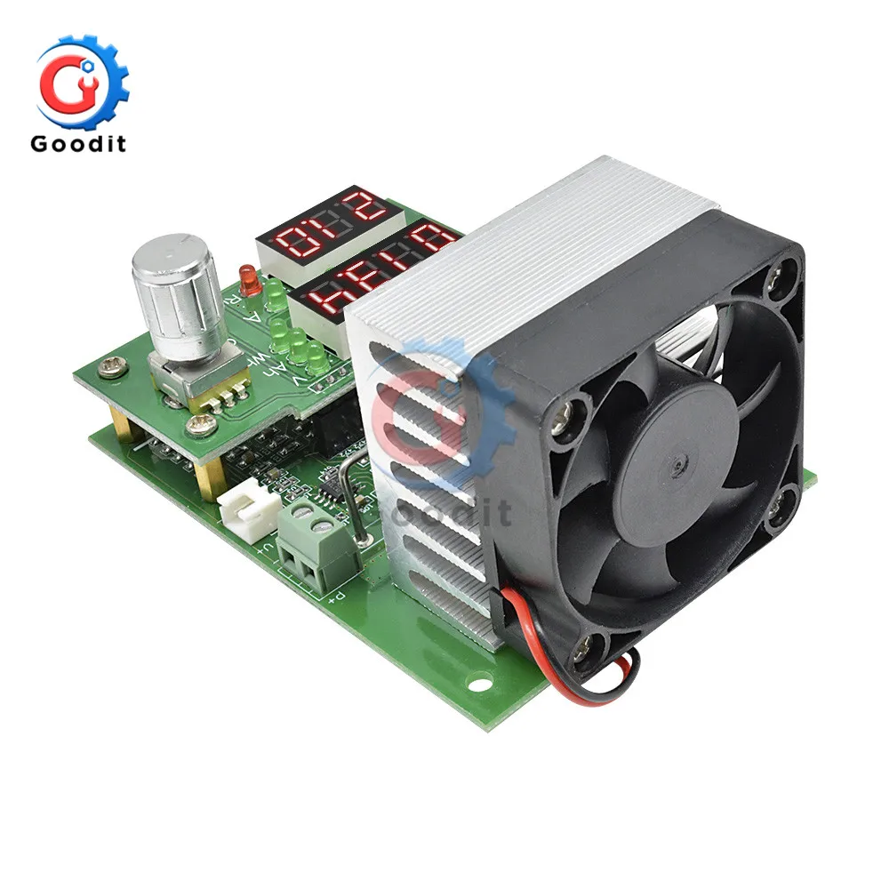 9.99A 60W 30V Constant Current Electronic Load Discharge Battery Capacity Tester Meter With Dual LED digital Fan Module