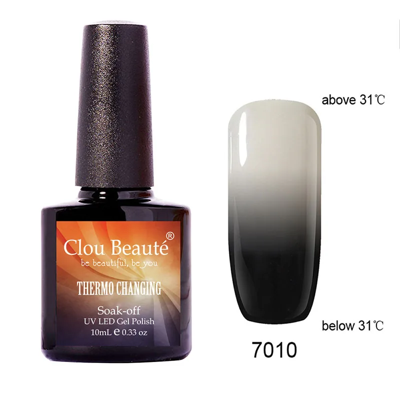 Clou Beaute Temperature Change Hybrid Varnish UV Gel Lacquer Thermo Gel Nail Polish Soak Off Varnish Long Lasting Gel 10ml