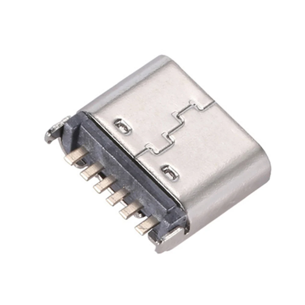 20pcs/lot 6 Pin SMT Socket Connector Micro USB Type C 3.1 Female Placement SMD DIP For PCB design PD high current  fast charge