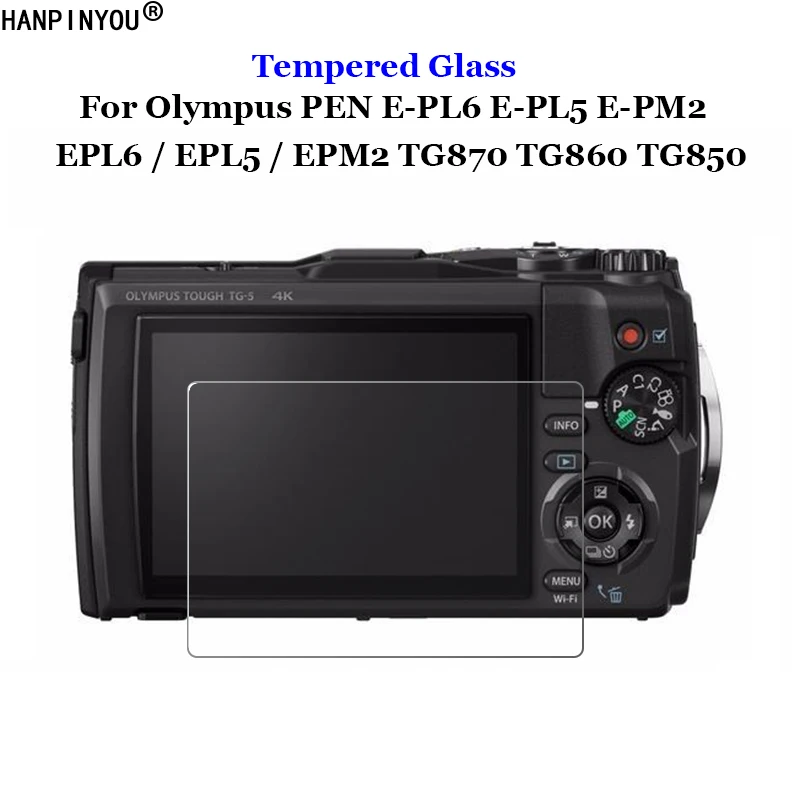 For Olympus PEN E-PL6 E-PL5 E-PM2 EPL6 / EPL5 / EPM2 TG870 TG860 TG850 Tempered Glass 9H 2.5D Camera Screen Protector Film Guard