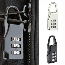 Mini Travel Padlock Aluminum Alloy Luggage Locks Resettable 3 Combination Digit Code Number Combination Suitcase Password Lock