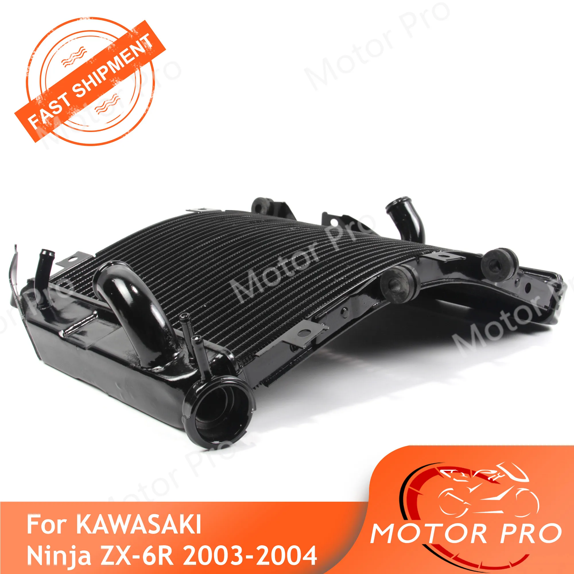 Motorbike Radiator For Kawasaki Ninja ZX6R 2003 2004 Cooling water cooler Accessories ZX-6R ZX 6R 03 04 Black