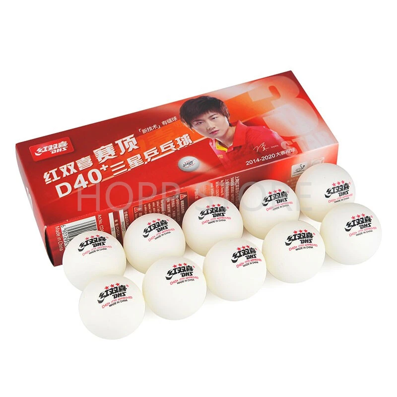 DHS 3 Star D40 + Bola Tenis Meja 3-STAR Material Baru ABS Seamed Poly Plastik Asli Bola DHS 3 Bintang Bola Ping Pong