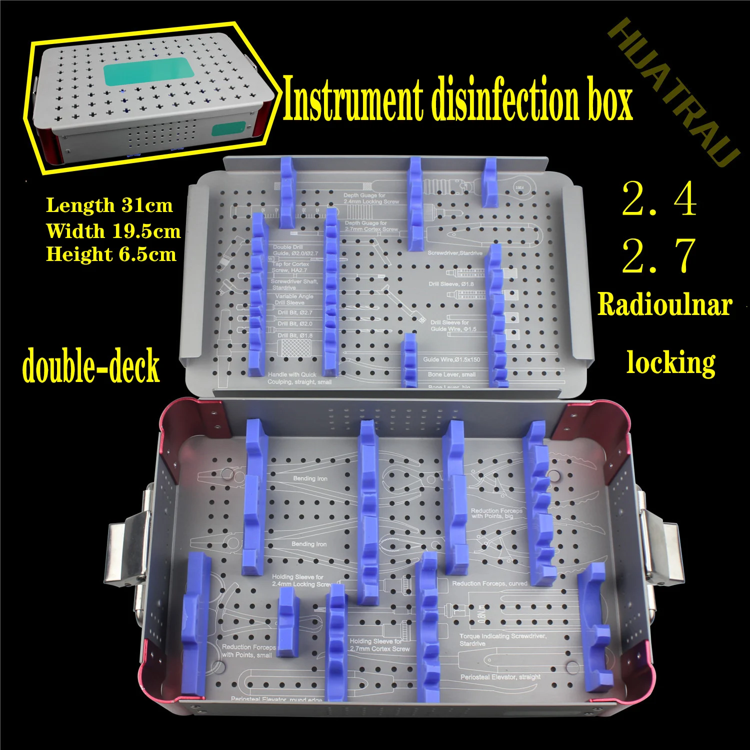 

Orthopedic instruments medical surgical instruments disinfection box large instrument box breathable aluminum alloy high tempera