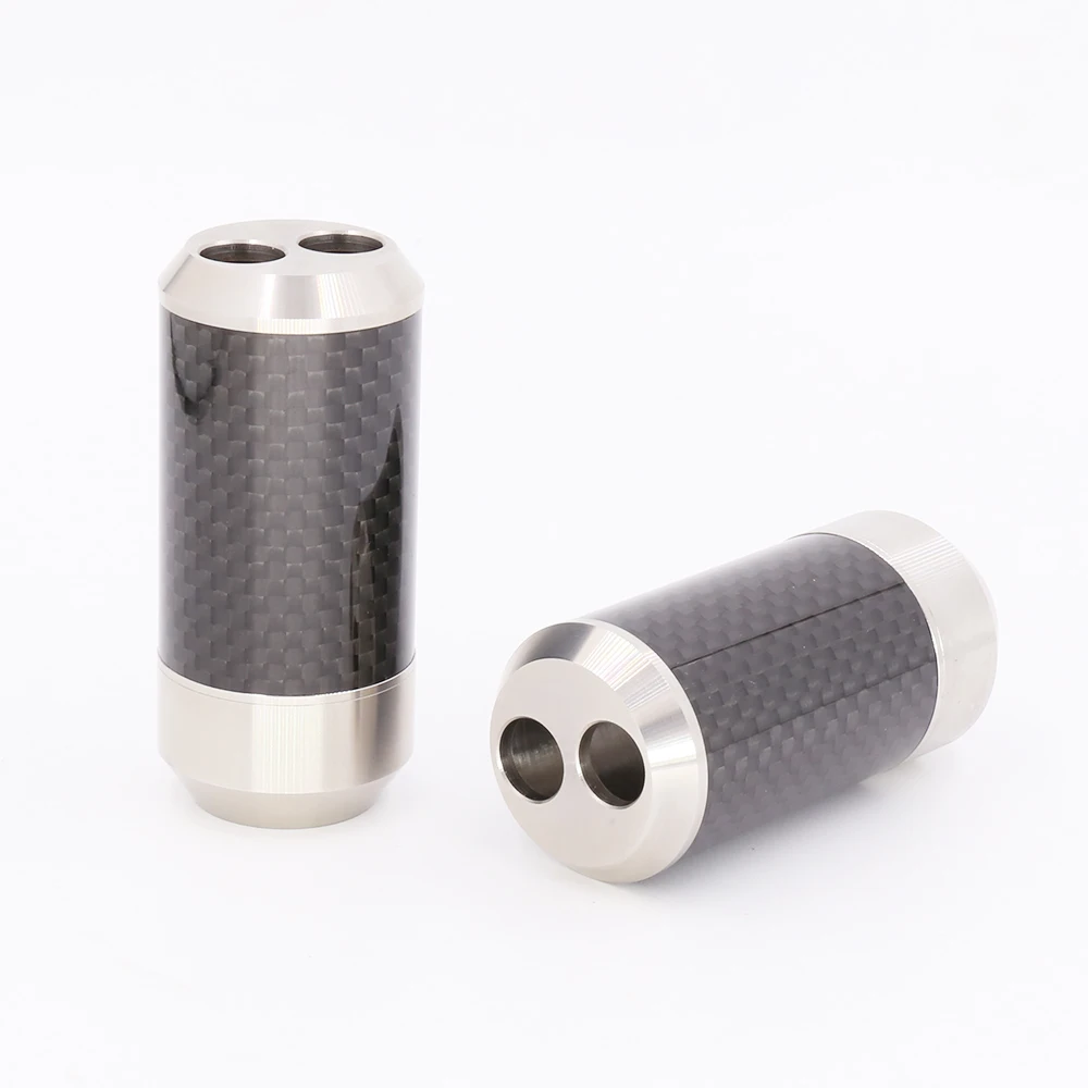 A1609L04 4 buah HIFI DIY Splitter celana serat karbon Boot Y Splitter Speaker kabel Audio celana kawat