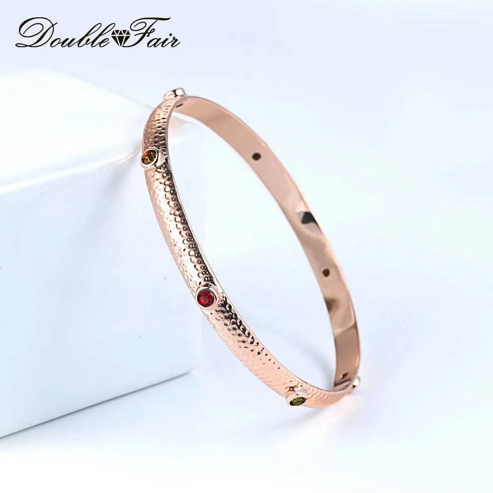 Punk Vintage Bangles Armlet for Women 7 Crystal Zircon Gold Color Charming Fashion Bangle on Hand Jewelry Gift For Ladies B031