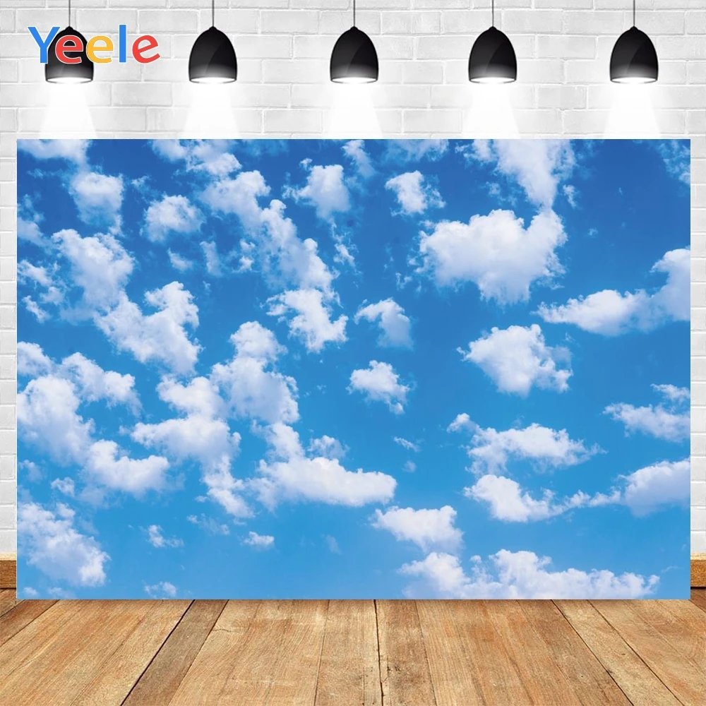 

Yeele Blue Sky White Cloud Scene Nature Baby Shower Photographic Backgrounds Photography Backdrops Photo Studio Props Photophone