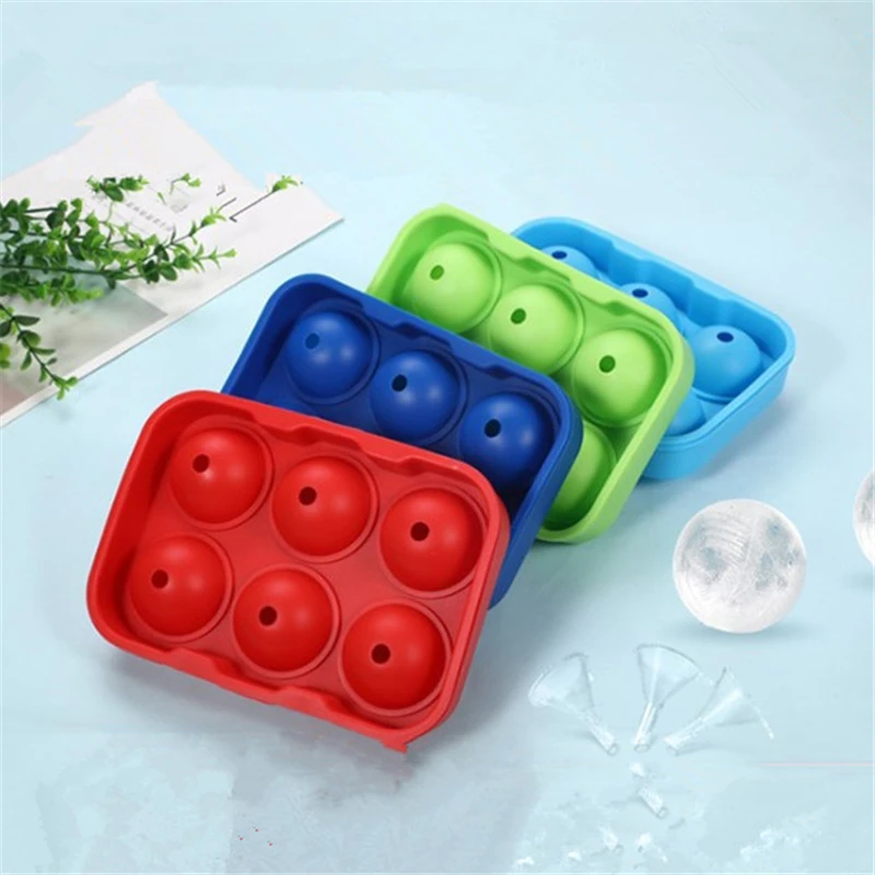 

4 Cavity Round Ice Cube Tray Home Bar Party Use Food Grade Flexible Silicone Ice Molds for Whiskey Cocktail DIY