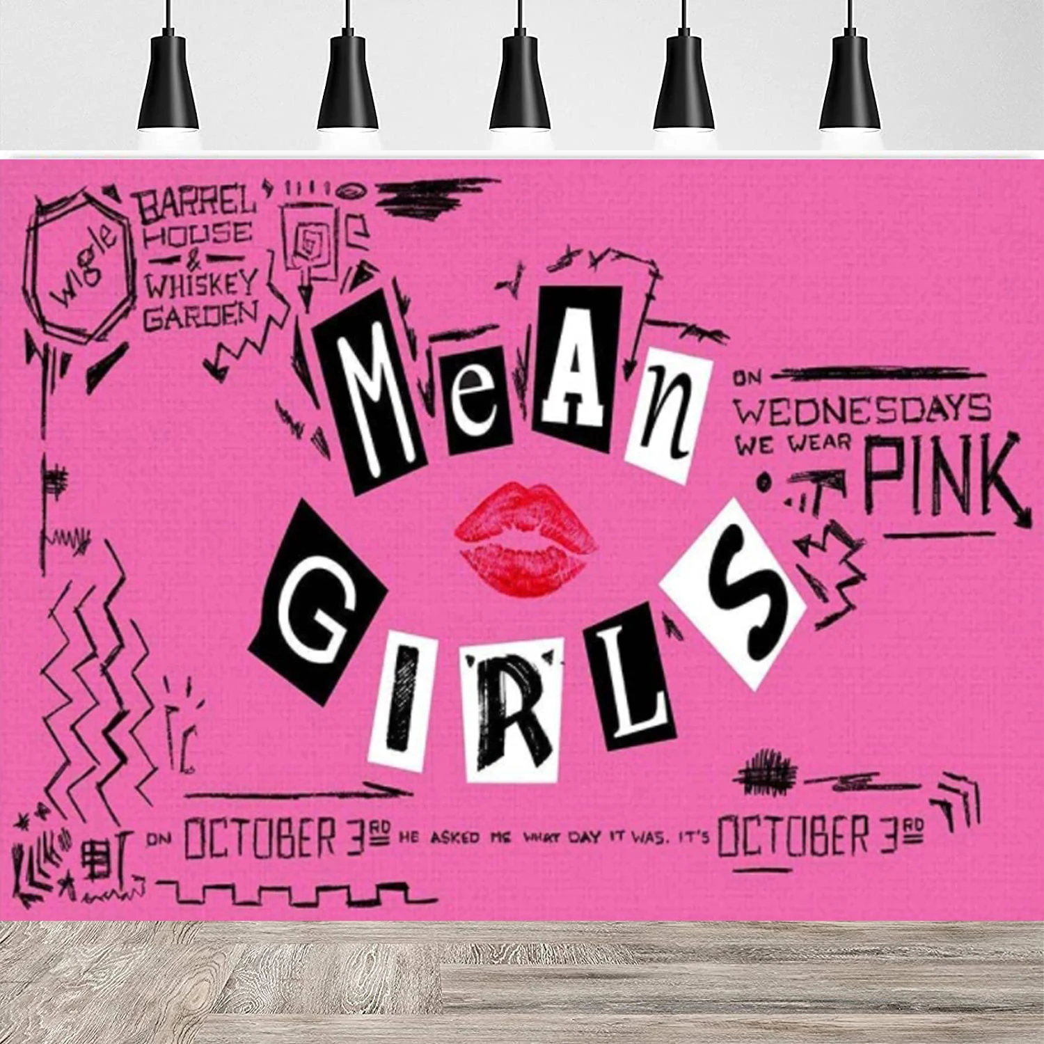 독신 파티용 생일 장식 사진 배경, 남성 소녀 테마 파티 배경, 90 년대 인기 핑크