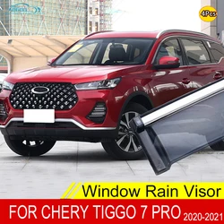 For Chery Tiggo 7 Pro 2020 2021 Window Visor Sun Rain Wind Deflector Awning Shield Vent Guard Shade Cover Trim Accessories