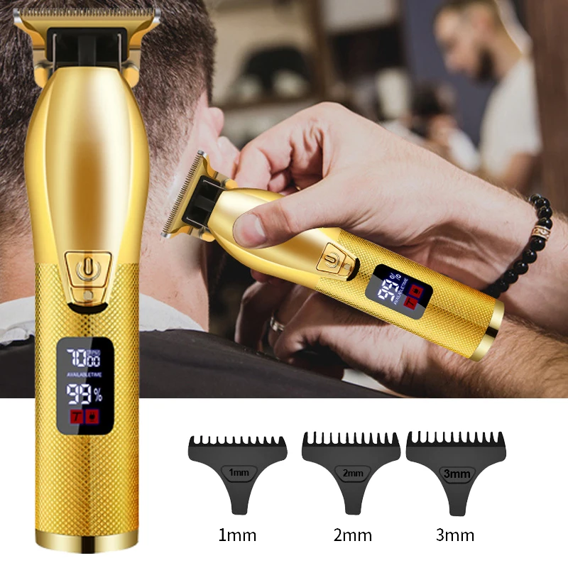 

New Barber Trimmer Electric Hair Clipper Professional Shaver Beard Trimmer Men LED Display Cutting Machine Beard Haircut Tool