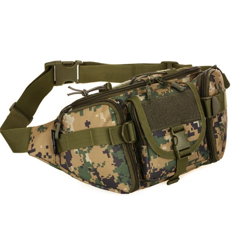 Waterproof Nylon Men Fanny Pack Tactical Military Army Waist Bag Hiking Outdoor Camping Shoulder Bum Belt Bum Sport Chest Bags