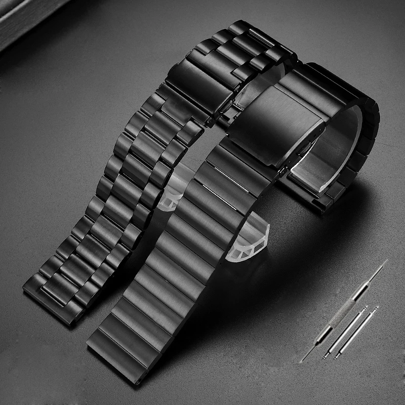 For Casio PROTREK mountain Climbing series PRW-60/PRW-70/PRW-50Y Stainless steel metal watch strap 23mmBlack silver watch band