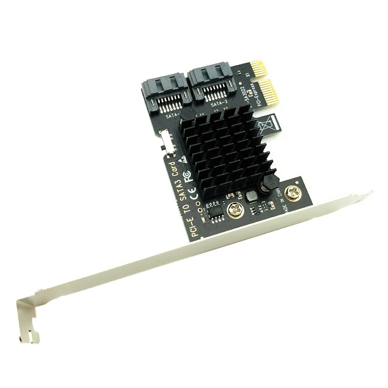 NEW Chia Mining Riser SATA PCI-E Adapter 2 Ports SATA 3.0 to PCIe x1 Expansion Card PCI Express SATA Controller with Boot Button