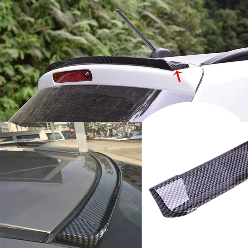 

For Peugeot 206 207 208 209 308 508 Boxer Bus RCZ Rifter 1.5 Meters Rubber Fake Carbon Fiber Auto Spoiler Wing Car Accessories