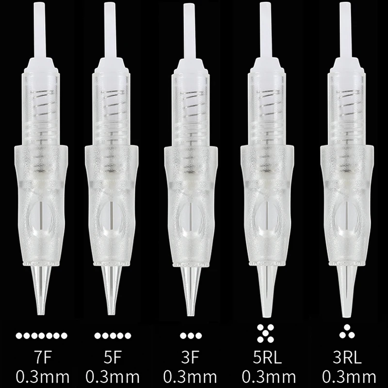 Disposable Tattoo Cartridge Needle 1RL 2RL 3RL 5RL Permanent Makeup Microblading Eyebrow Lip Eyeliner  Tattoo Machine Supplies