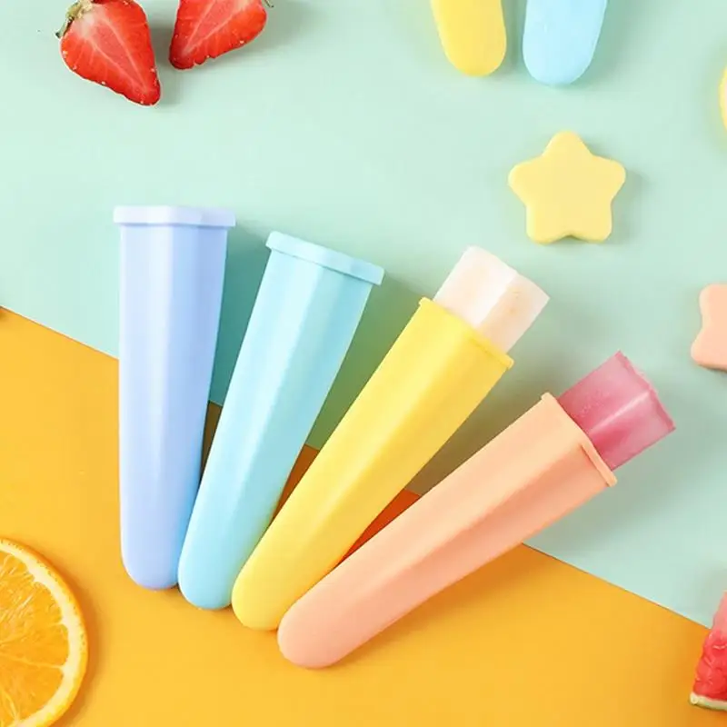 Kapmore 1pc Solid Color Silicone Ice Pop Mold Ice Cream Making Mold Popsicle Mold With Lid Ice Cream Tools Accessories