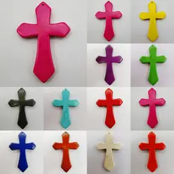 84x55MM Yellow Purple Green Pink 0range White Red Blue Brown Black Dark BlueHowlite Cross GEM Loose Bead Pendant Jewelry 1PCS